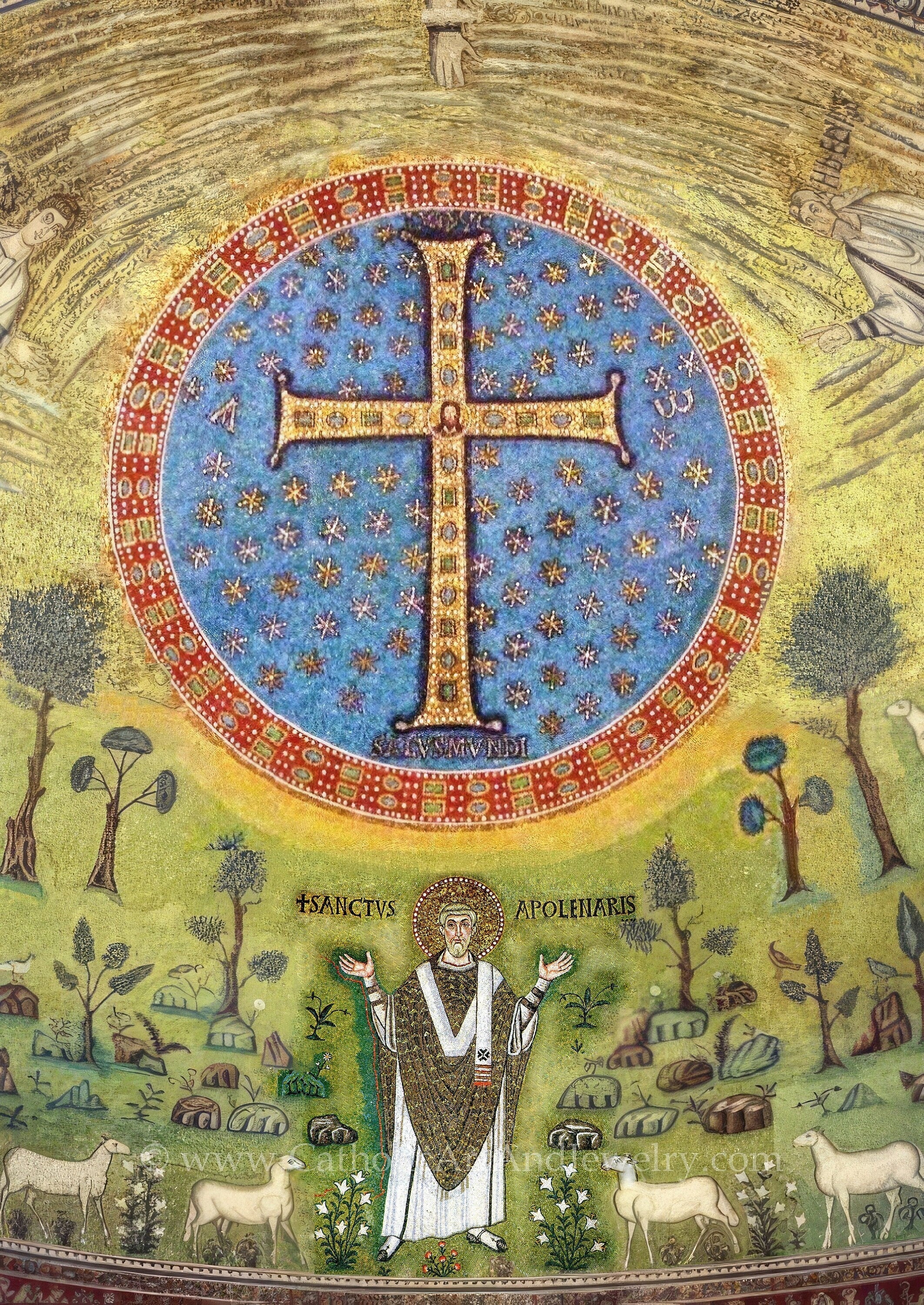 Apolo Cross Apollinare's Cross – 6th Century Mosaic – Catholic Art – Archival Qual ...