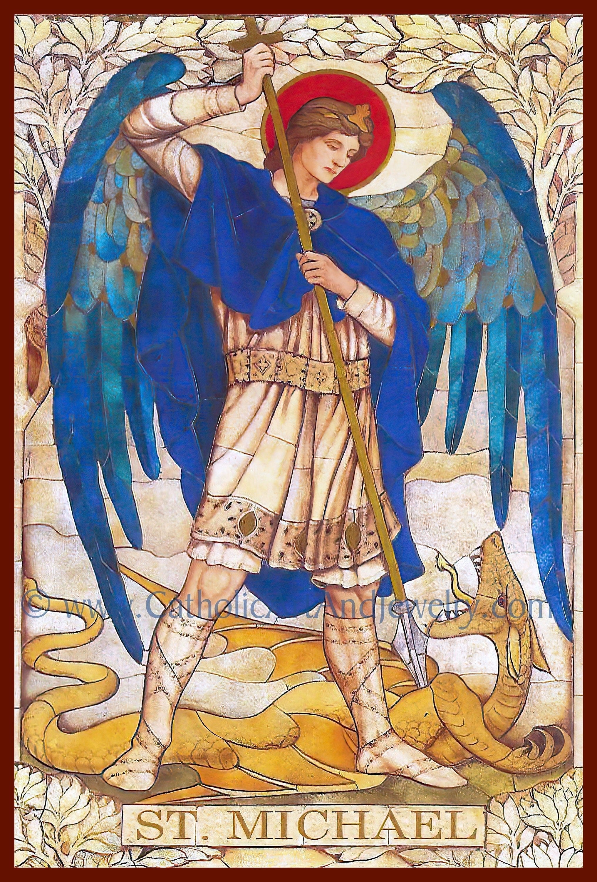 Archangel Michael Based On A Vintage Stained Glass Window Art Nouv archangel-michael-based-on-a-vintage-stained-glass-window-art-nouv