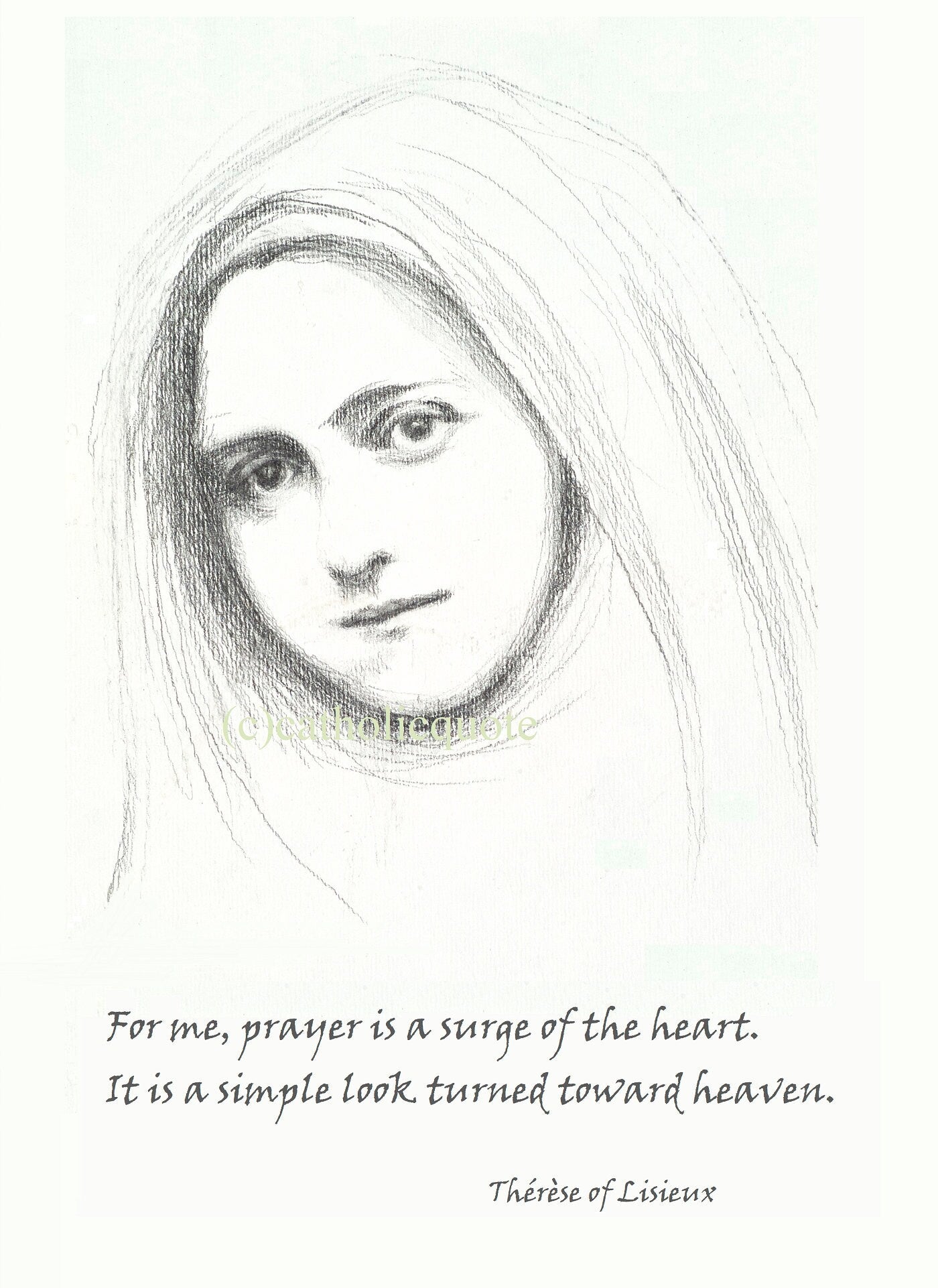 St. Therese of Lisieux – Prayer – Sue Kouma Johnson – 8.5x11" – Catholic Art Print – Authentic Quote – Catholic Inspiration – Catholic Gift