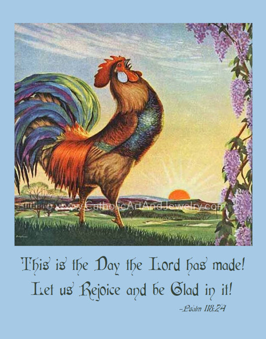 This is the Day the Lord has made! Let us Rejoice and be Glad in it! – 8.5x11" – Vintage Art – Christian Inspiration – Authentic Quote