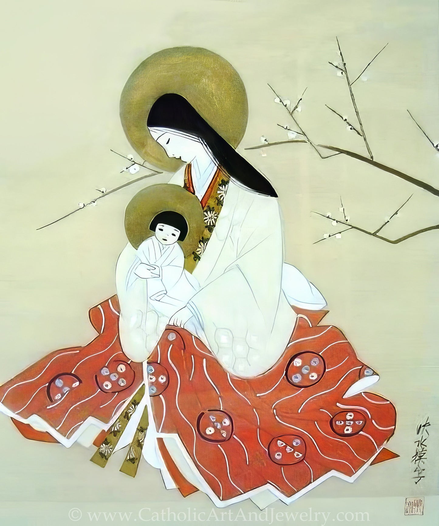 New! Japanese Madonna and Child – Anonymous Artist – Beautiful Catholic Art – Archival Quality