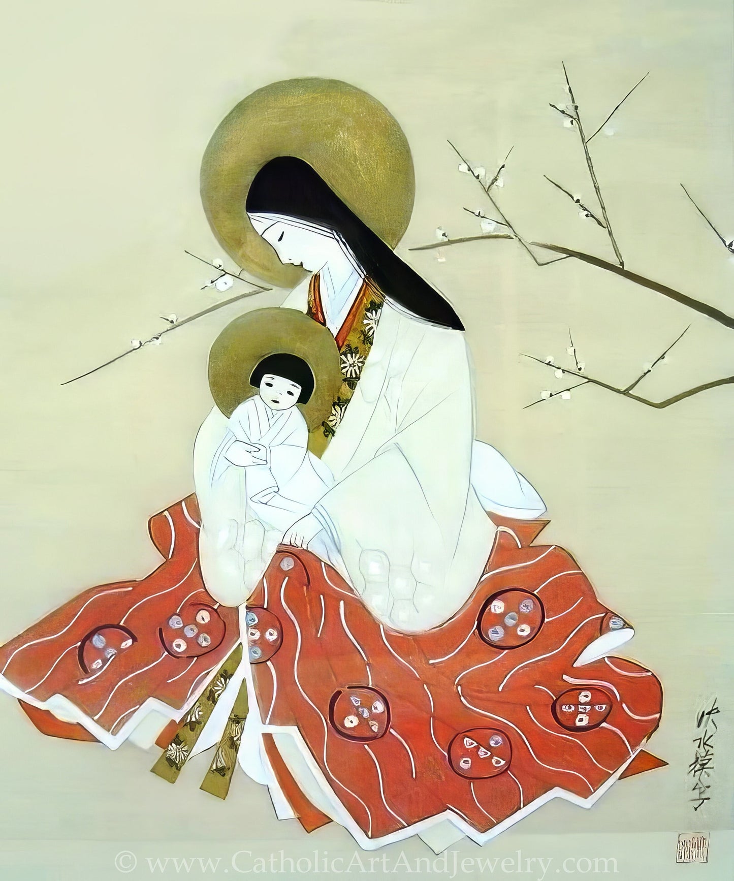 Japanese Madonna and Child – Anonymous Artist – Beautiful Catholic Art – Archival Quality