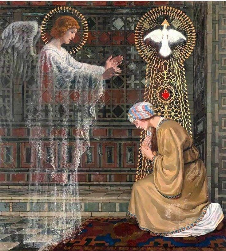 New! The Annunciation – Helena Kottler Vurnik – Vintage Catholic Art Print – Archival Quality