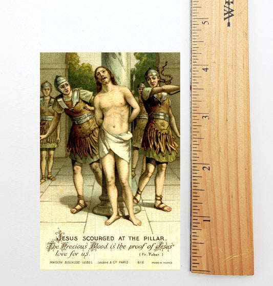 New! Scourging at the Pillar - Bouasse Lebel – Meditation on the Mystery – pack of 10/100/1000 – Easter Holy Card