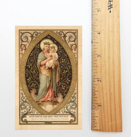 Holy Card – Our Lady of the Sacred Heart – pack of 10/100/1000 – Restored Vintage Holy Card