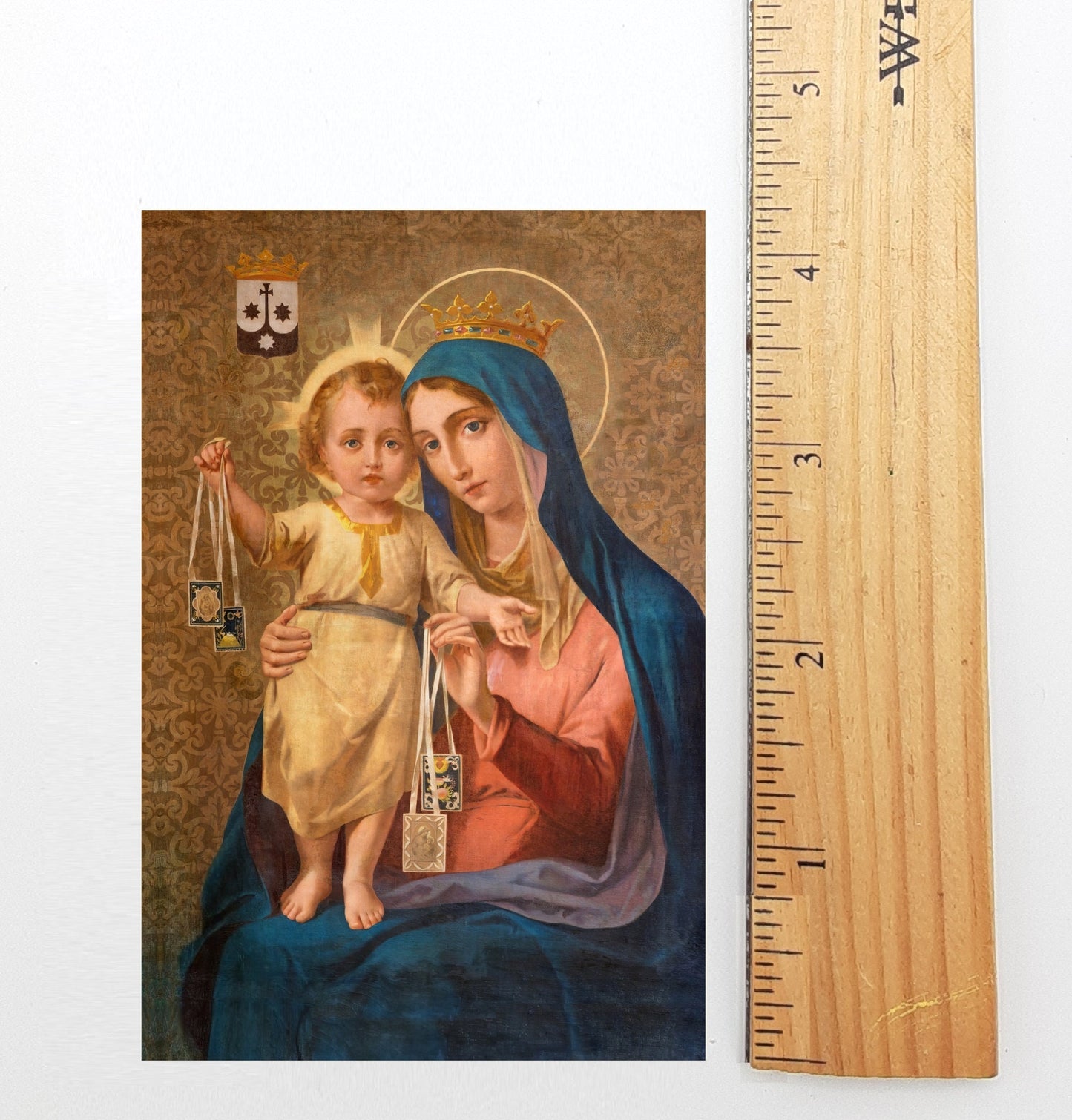 New! Our Lady of Mount Carmel – Traditional Prayer to Her – Vintage Holy Card  – pack of 10/100/1000