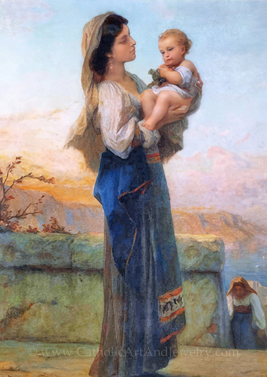 New! Madonna and Child Print by Adolphe Jourdan