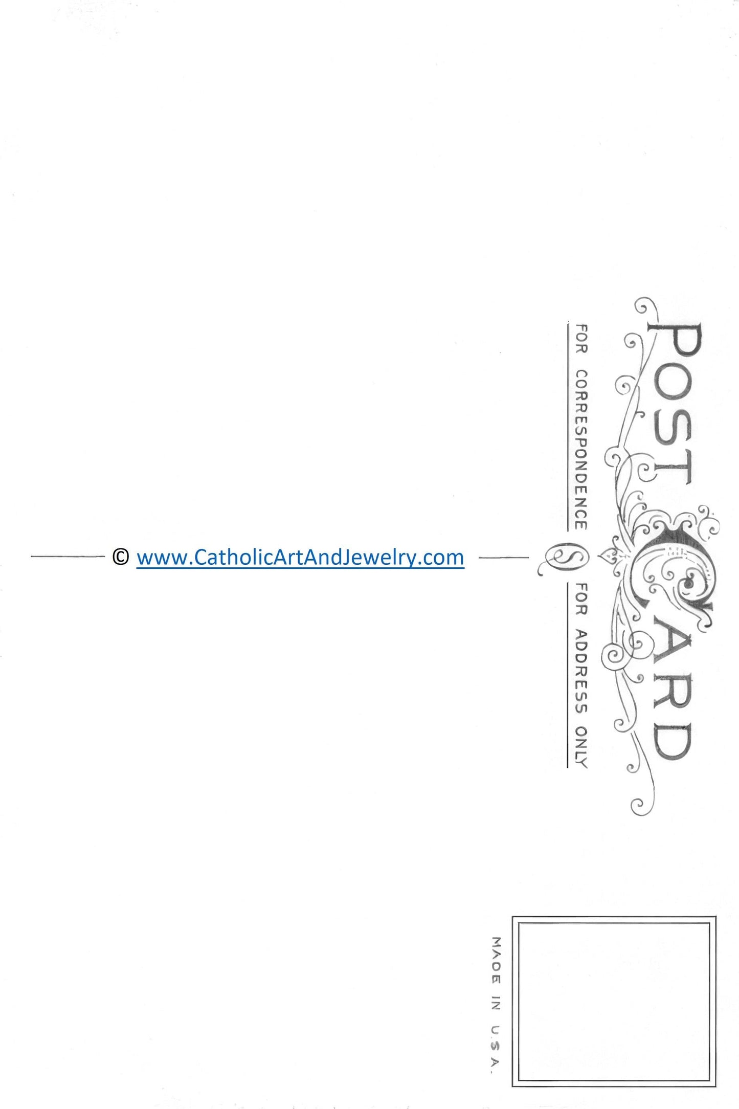 The image is a plain white postcard with a website address and a message about the postcard being for sale only.