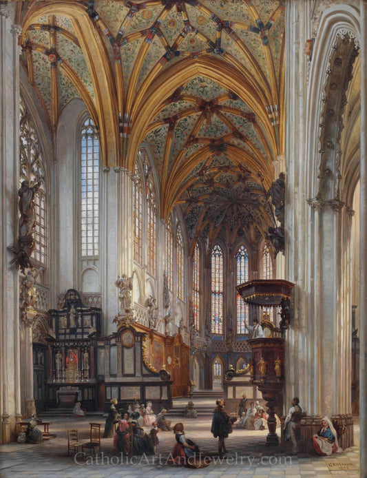 New! Church Interior – Interior of the Saint-Jacques-le-Mineur Church, Liège – Jules Victor Génisson – Beautiful Catholic Art
