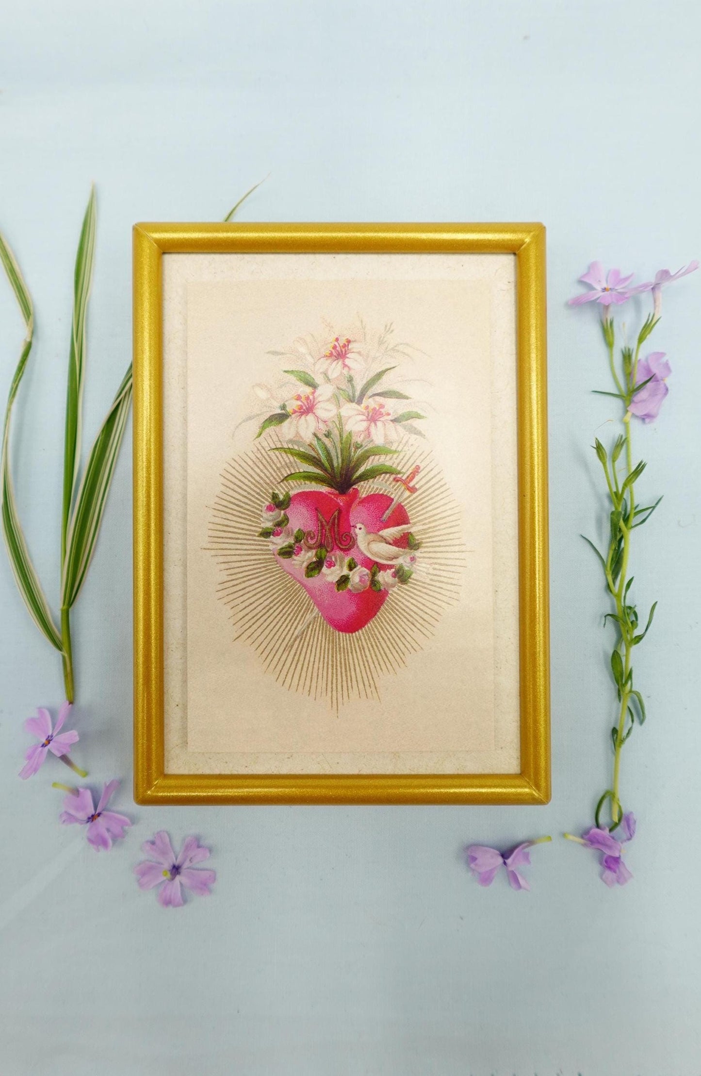 New! Immaculate Heart of Mary – Framed Miniature – Catholic Keepsake