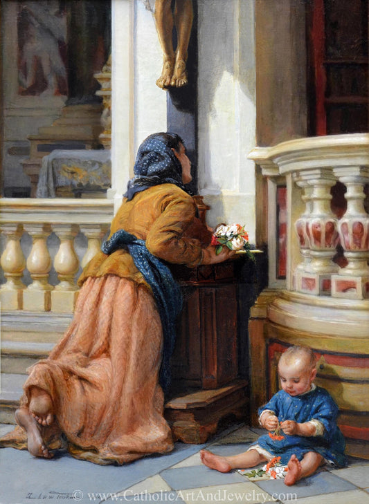 New! A Thanks Offering – Frank William Warwick Topham - Beautiful Catholic Art – Catholic Gift