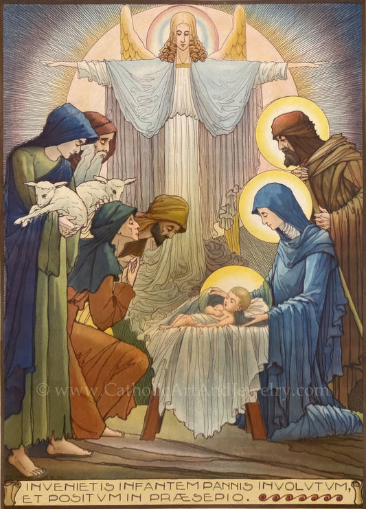 New! Adoration of the Shepherds – Jos Speybrouck – Catholic Art Print – Unique Catholic Gift – Archival Quality