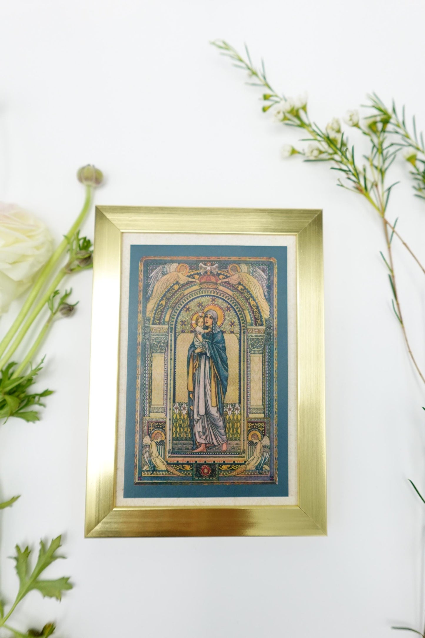 New! Madonna and Child – by Jean Antoinette LaBrousse – Framed Miniature – Catholic Keepsake