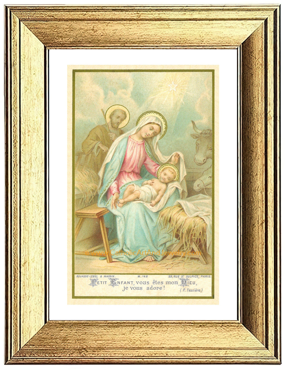 Christmas Nativity – based on a Vintage French Holy Card – Catholic Ar ...
