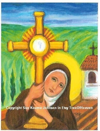 Clare of Assisi Art Print - Catholic Art and Jewelry