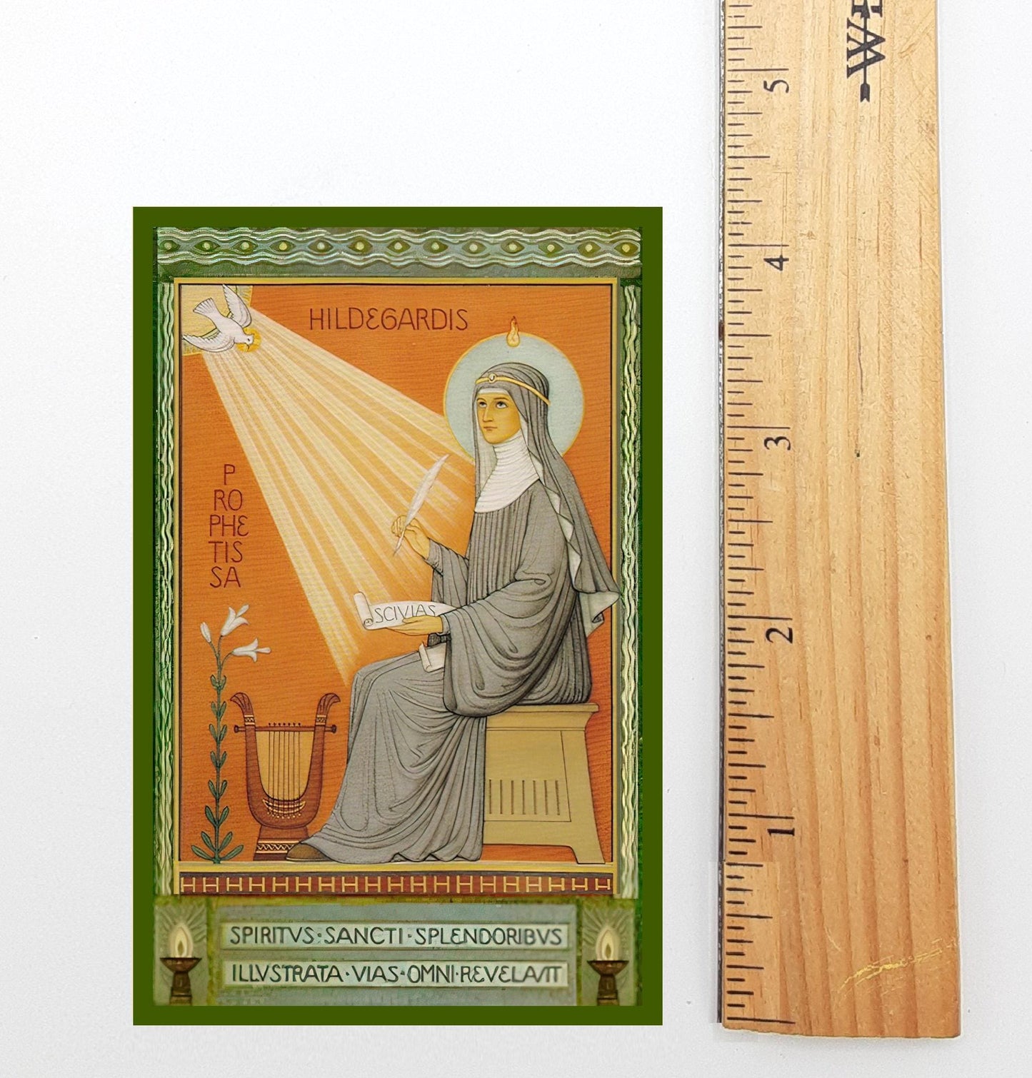 New!  St. Hildegard von Bingen, Prophetess – Hildegard's Prayer – pack of 10/100/1000–Restored Beuron Benedictine Card