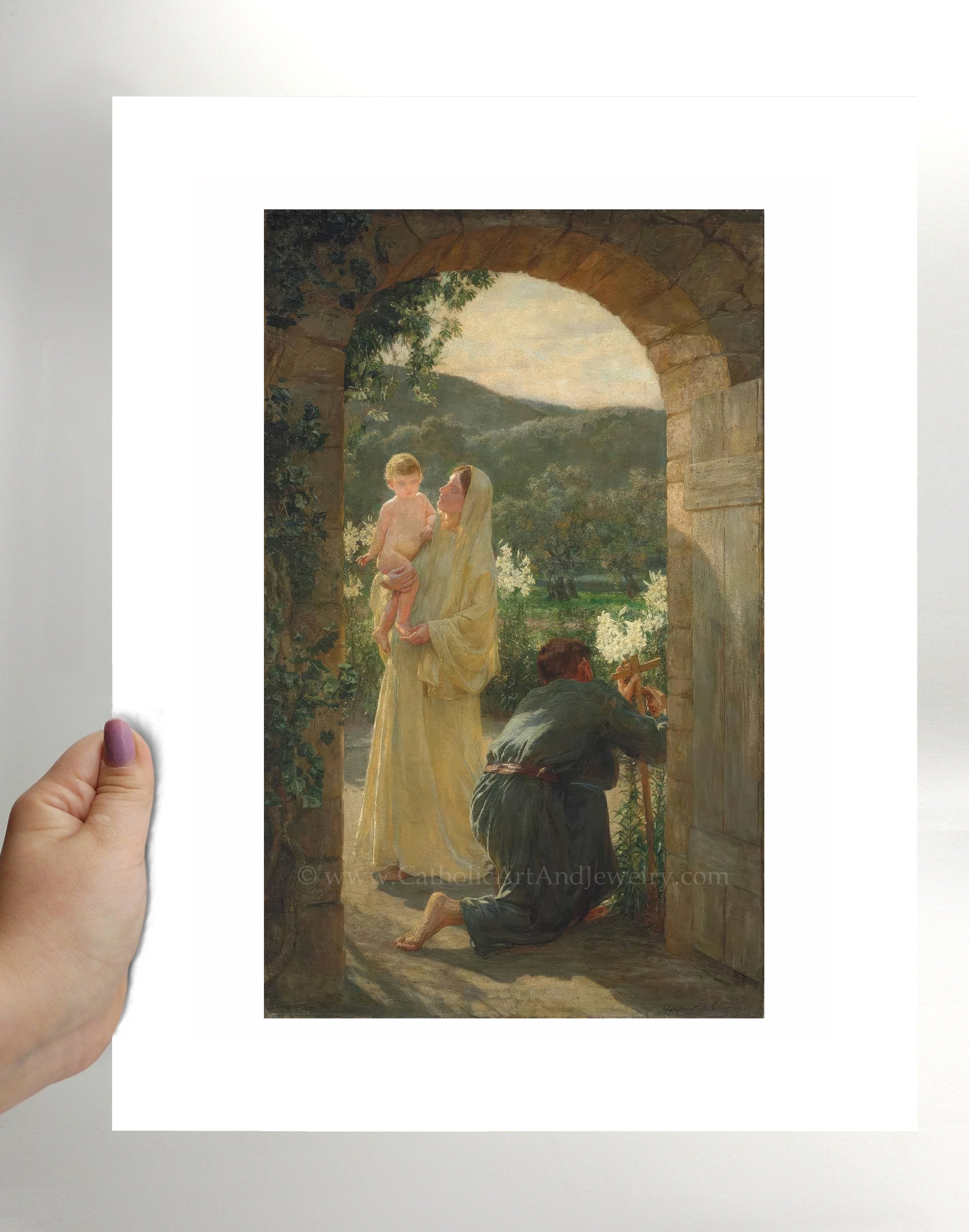 a painting of a woman holding a child