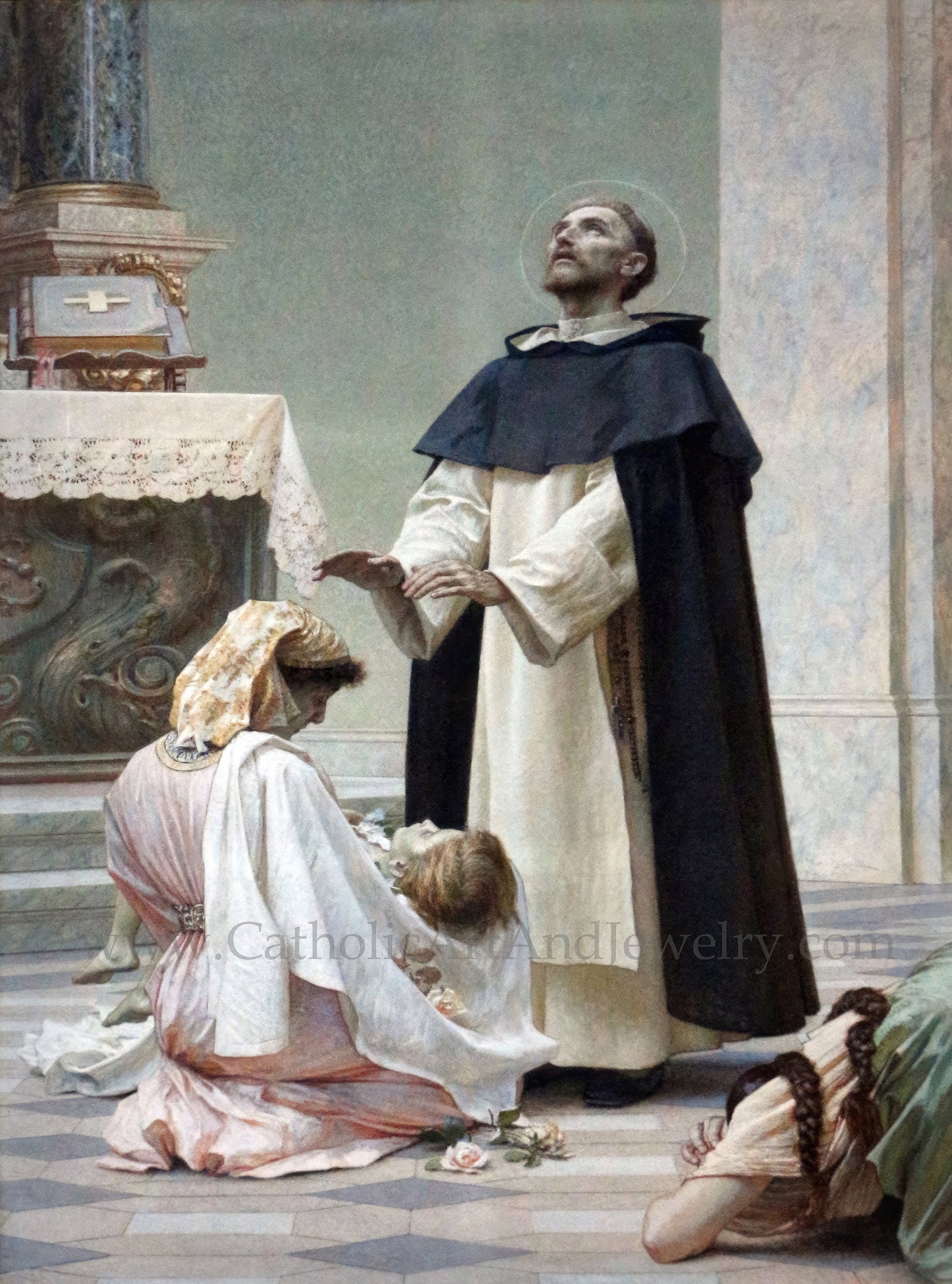 New! Miracle of St Dominic – Vlaho Bukovac – Catholic Art Print – Catholic Gift – Archival Quality