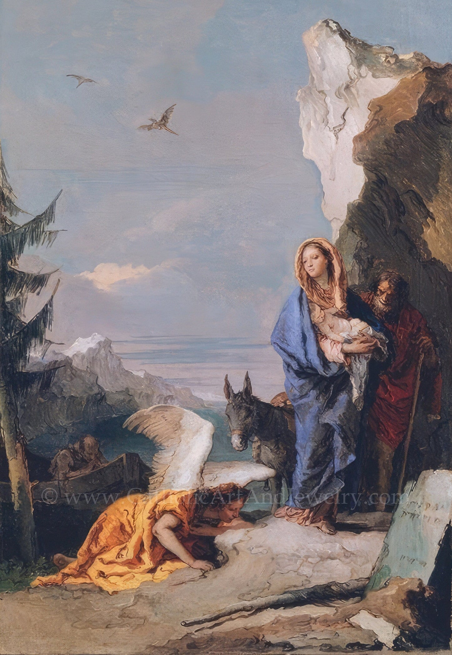 New! Flight into Egypt – Giovanni Battista – Catholic Art Print – Archival Quality