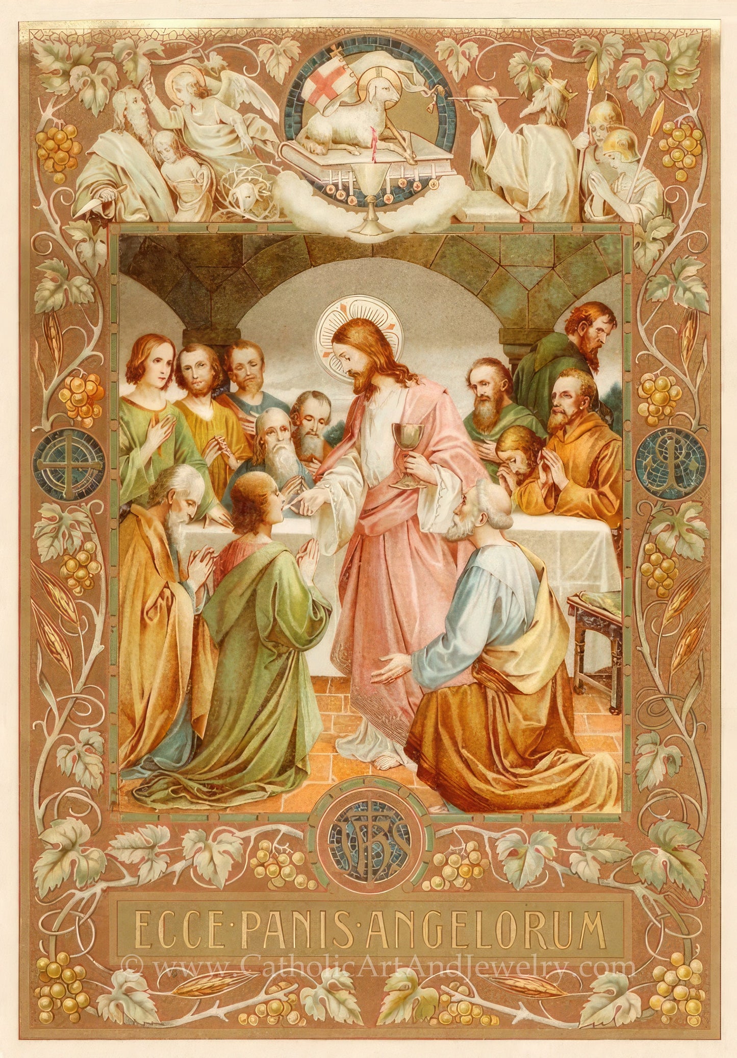 New! Behold, the Bread of Angels! – Early 20th Century Catholic Art – Catholic Gift – Archival Quality