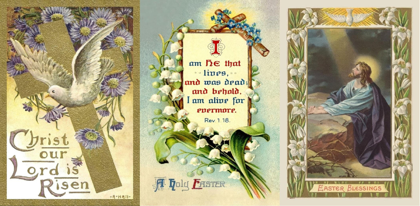New! Restored Religious Vintage Easter Postcards –  w/wo Envelopes – Beautiful and Inspirational