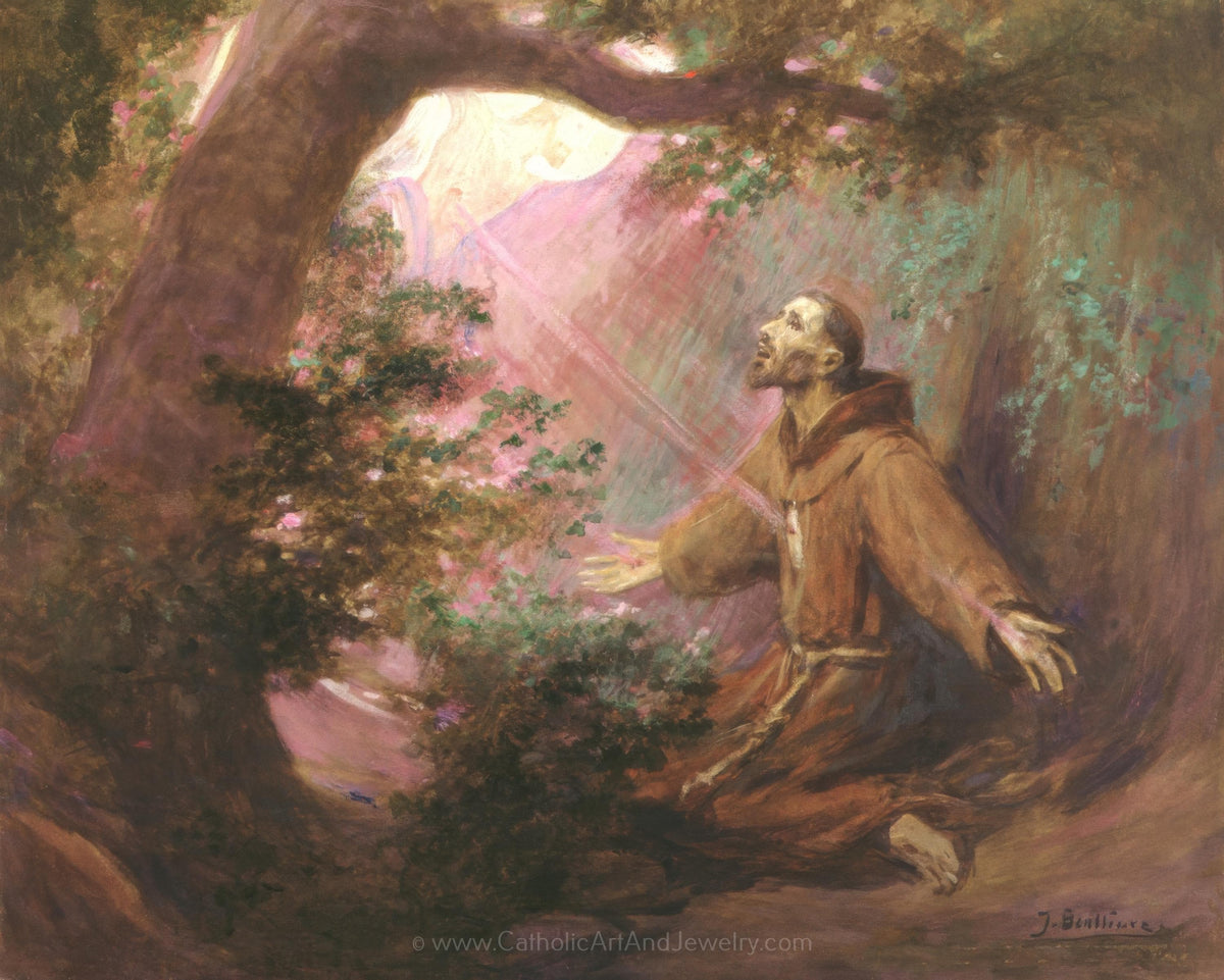 New! Francis Receives the Stigmata – by José Benlliure y Gil – Beautiful Catholic Art
