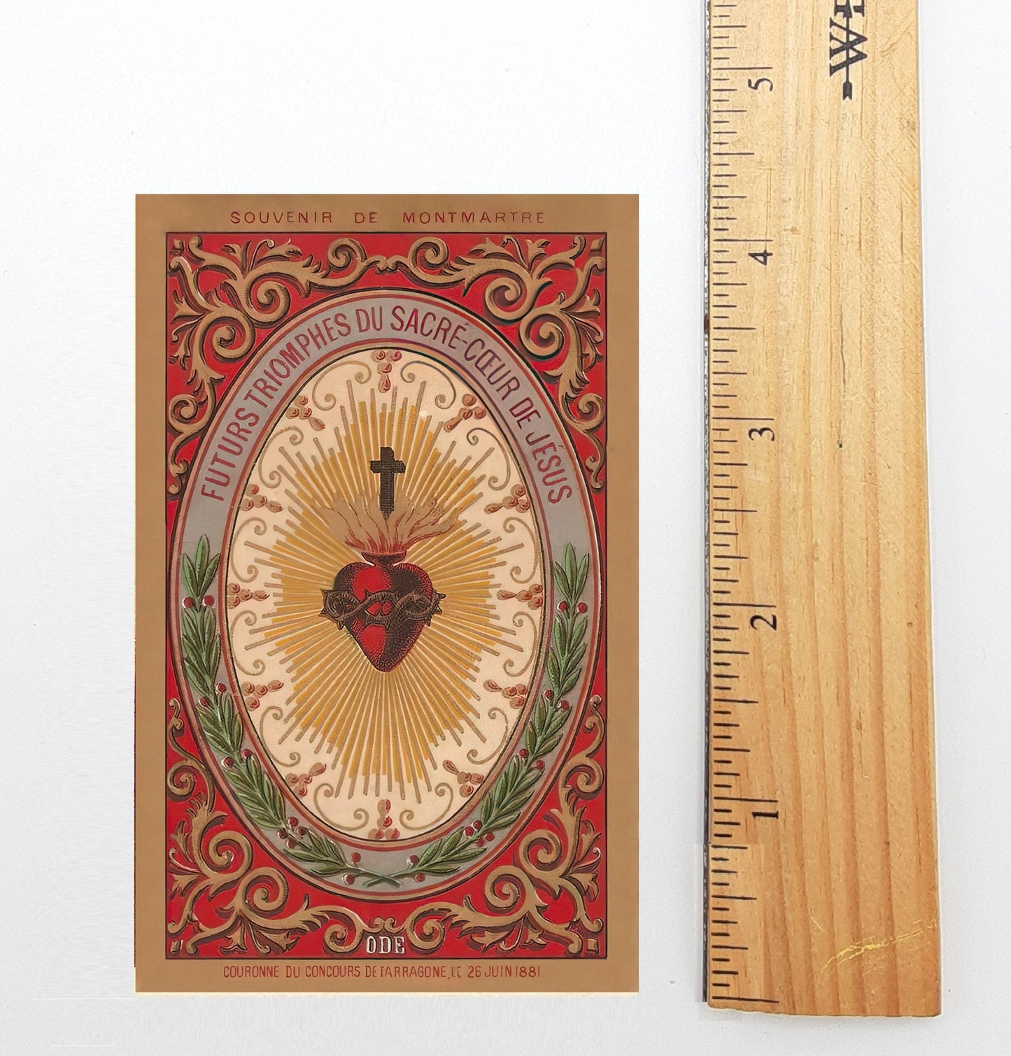 New! Future Triumphs of the Sacred Heart – Sacre Coeur Basilica – Restored Vintage Holy Card – pack of 10/100/1000
