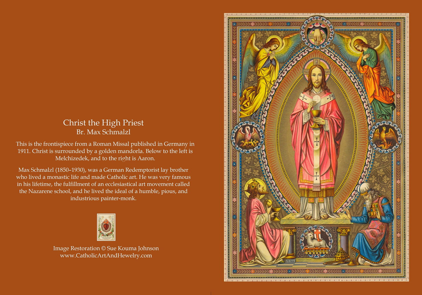 Greeting Card / Christmas Card – Christ the High Priest – 5x7" – With Envelope – 1 / 10 / 50 / 100 – by Max Schmalzl