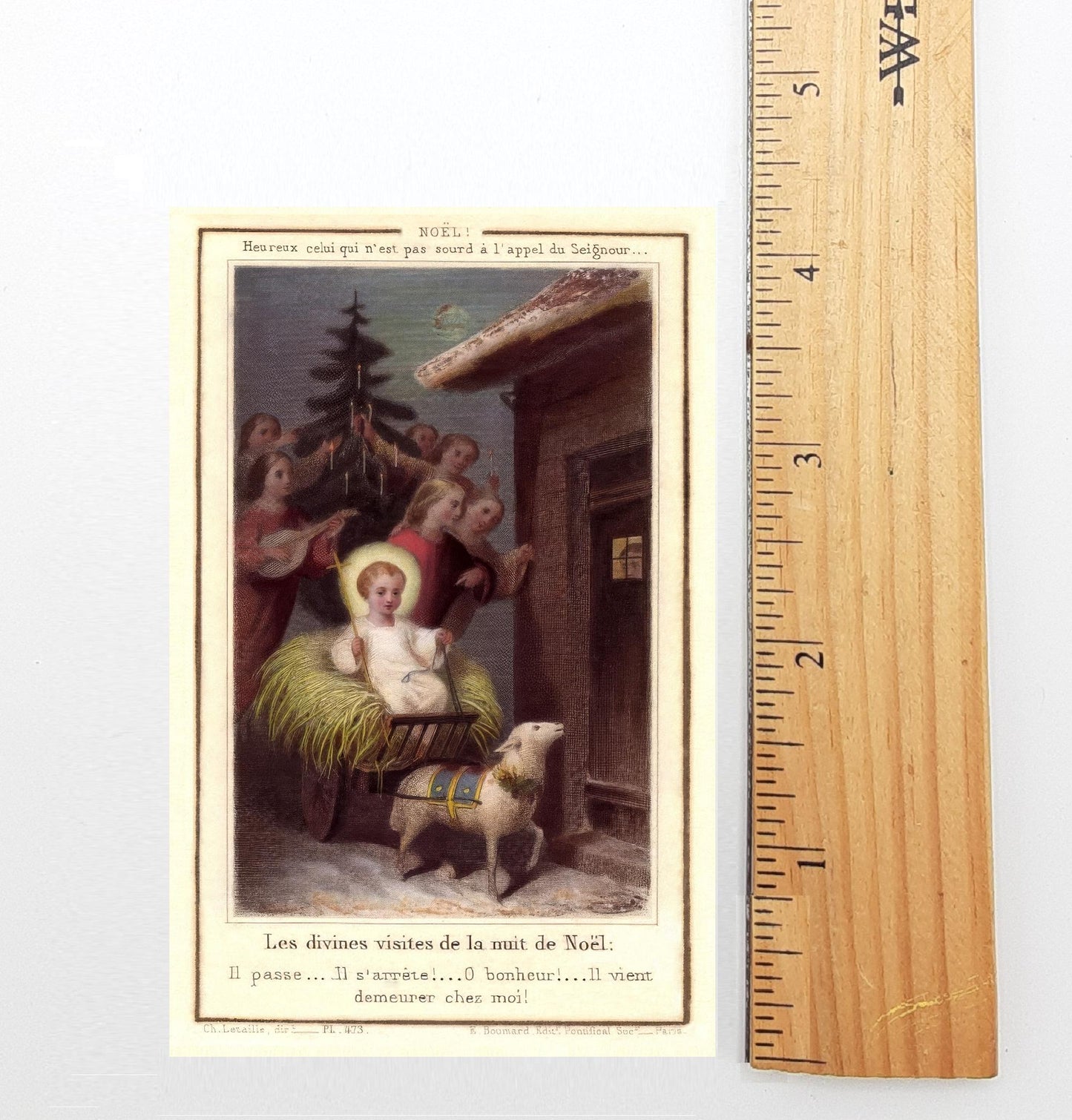 Christmas Holy Cards #3 – A St. Therese Favorite – Restored Holy Card from France – pack of 10/100/1000