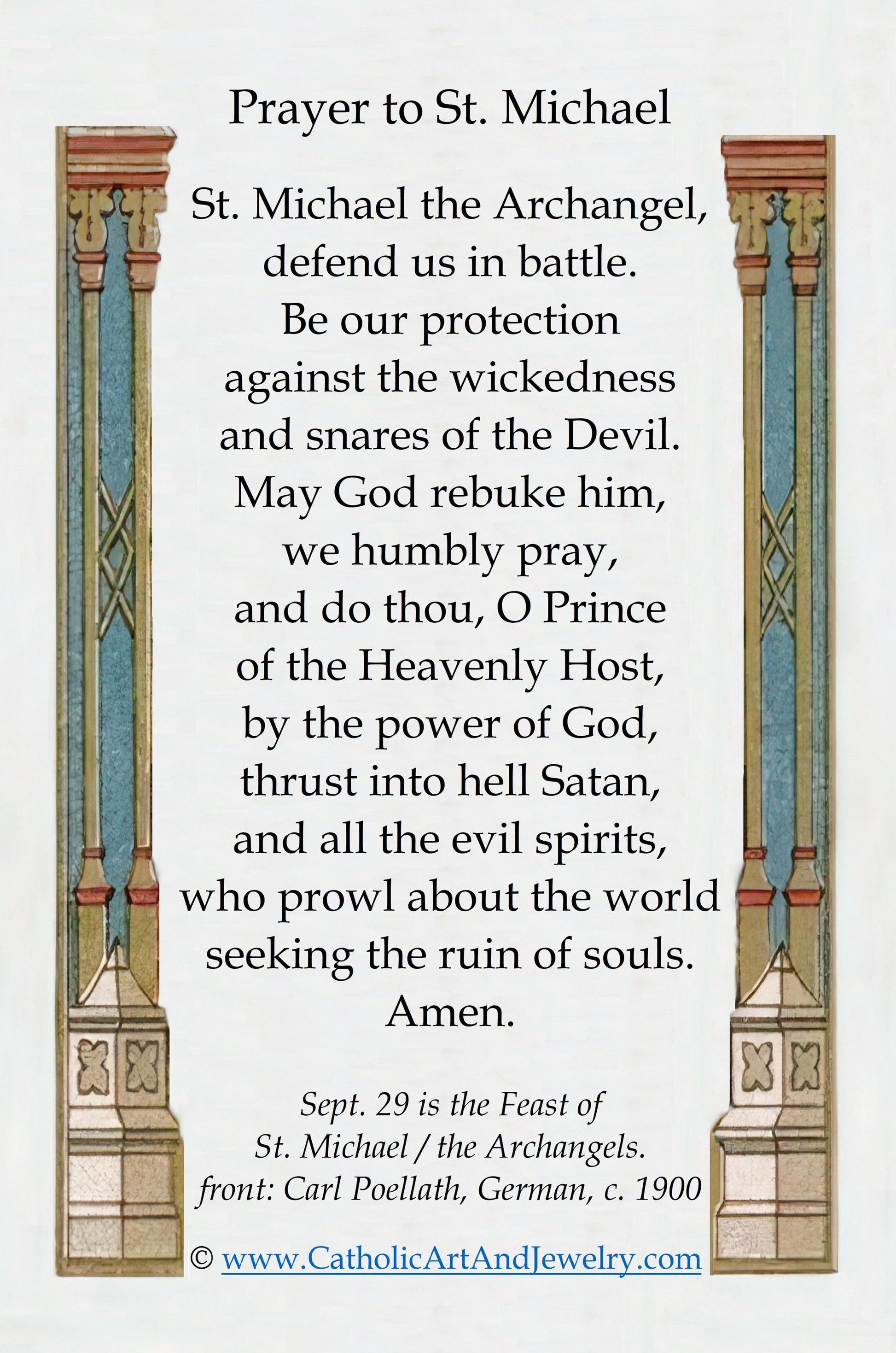 St. Michael Holy Cards Michaelmas Restored Holy Card from Germany Catholic Art and Jewelry St. Michael Holy Cards Michaelmas Restored Holy Card from Germany Catholic Art and Jewelry