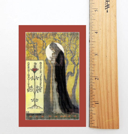 Christmas Prayer Card #7 – Croation Merry Christmas – Sretan Božić – pack of 10/100/1000 – Restored Vintage Card