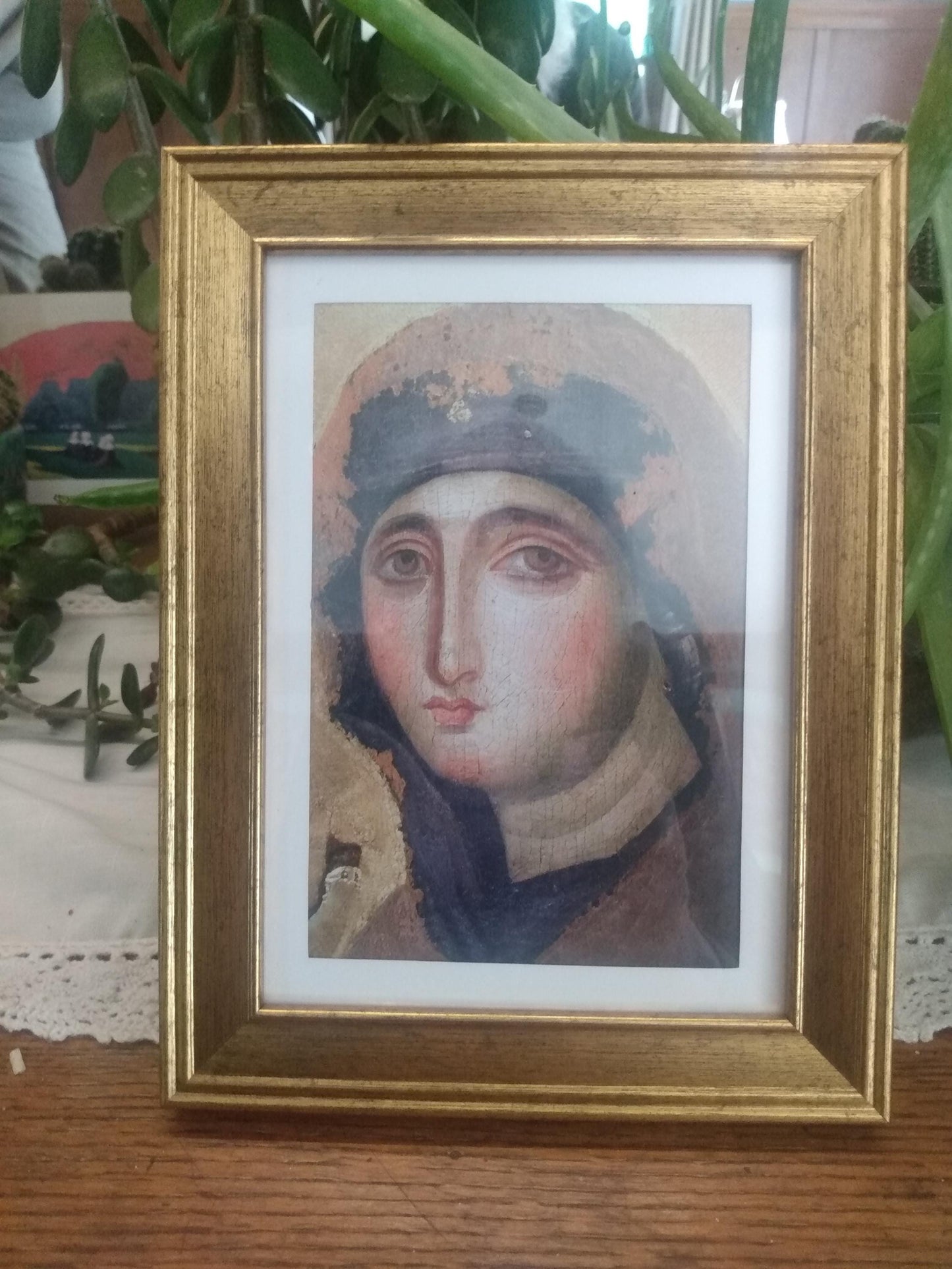 Oldest Icon of Mary in Rome – Framed 4x6" – 2 Gold Styles