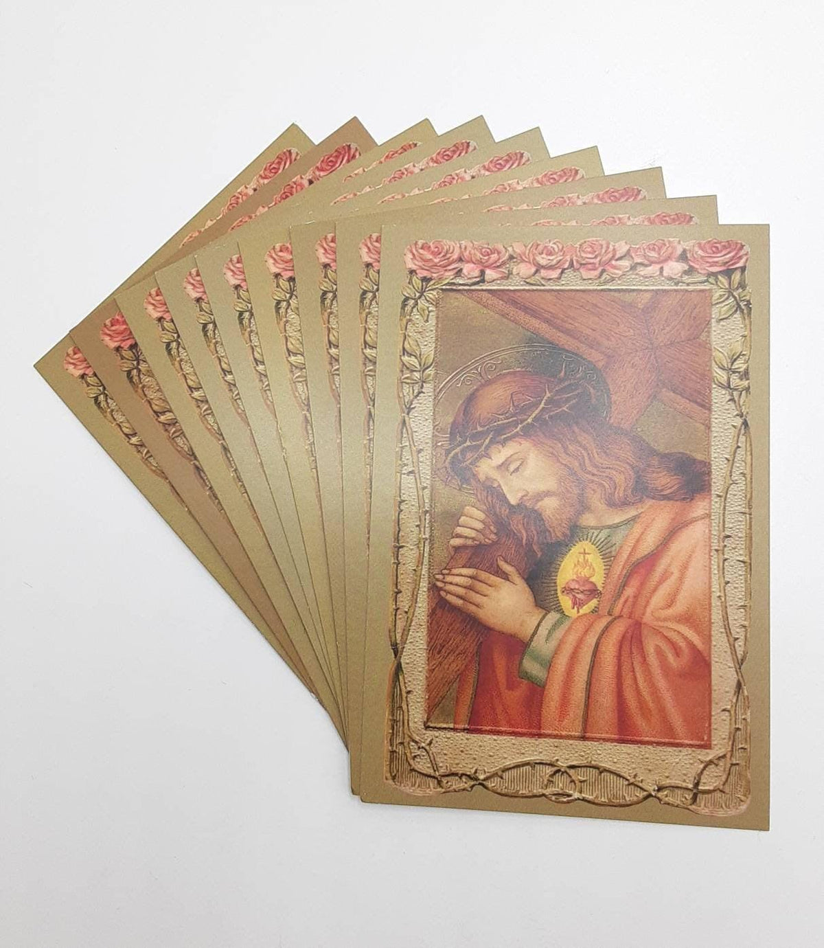 Carrying of the Cross – based on a Vintage Holy Card – Victorian Catholic Art - Postcards 4x6 – pack of 3, 10, 100 #035