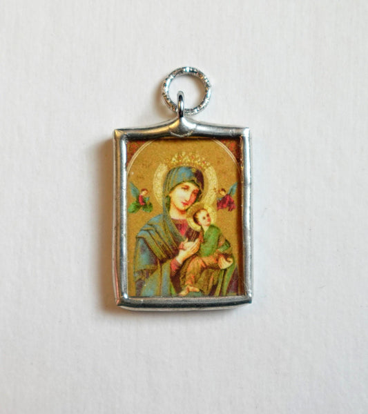 New! Our Lady of Perpetual Help Medal – Handmade Soldered Charm – Catholic Pendant