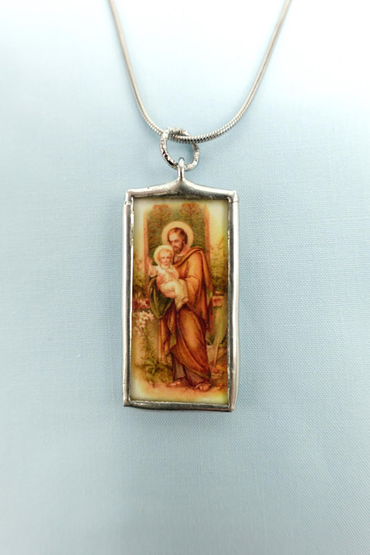 New! Saint Joseph Medal – Handmade Soldered Charm – Catholic Pendant