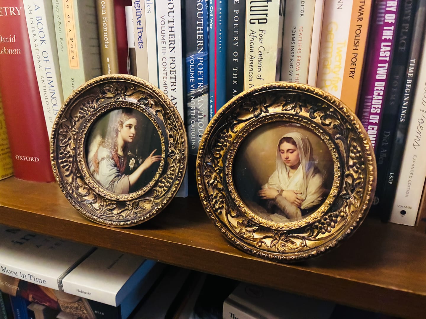 New! Annunciation Diptych – Sold Together or Separately – Vladimir Borovikovsky – Framed 4.25" Diameter