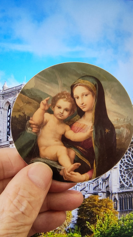 New! Madonna and Child  – Giulio Licinio – 3" Catholic Sticker –  High Quality Vinyl