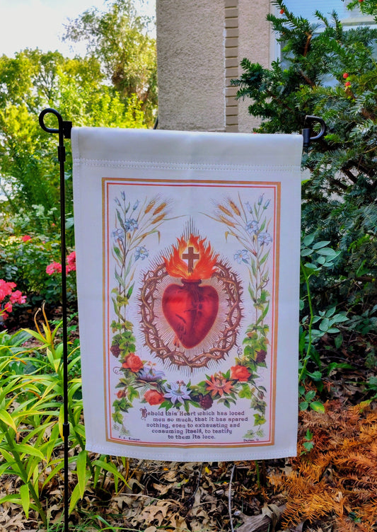 New! Sacred Heart of Jesus Garden Flag - Free Shipping!