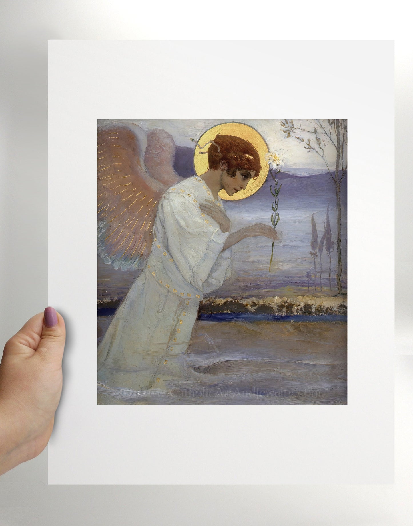 The Annunciation: The Angel Gabriel by Mikhail Nesterov – 3 sizes – Vintage Catholic Art Print – Archival Quality