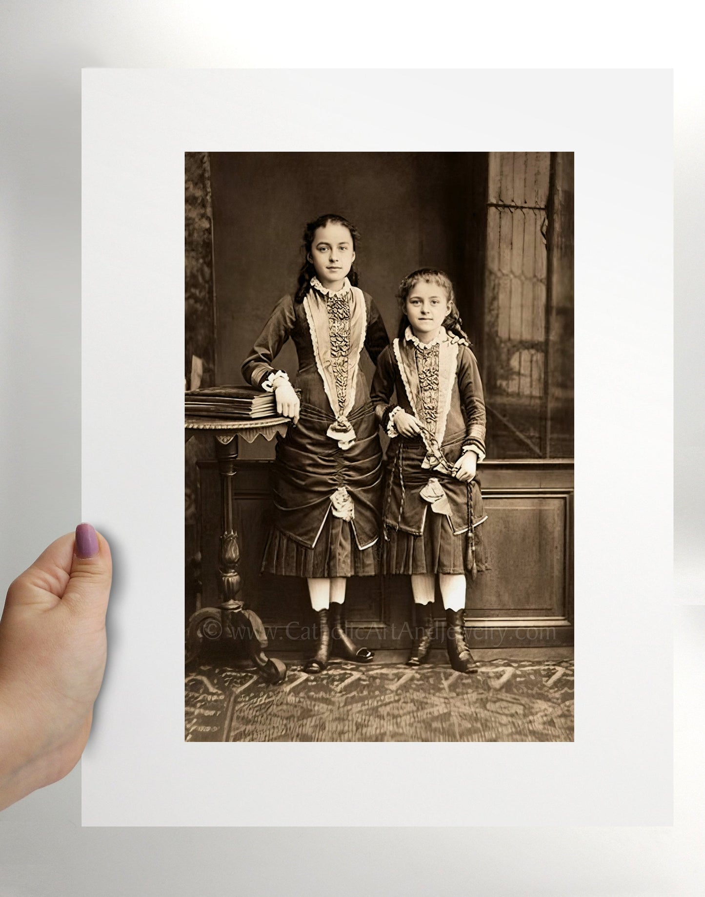 St. Therese & Celine Martin (St. Therese of Lisieux with her sister) Catholic photo print Saint Theresa