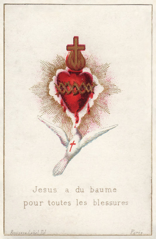 Jesus Has Balm for All Wounds – Based on an Antique Holy Card – Catholic Art Print – Catholic Gift