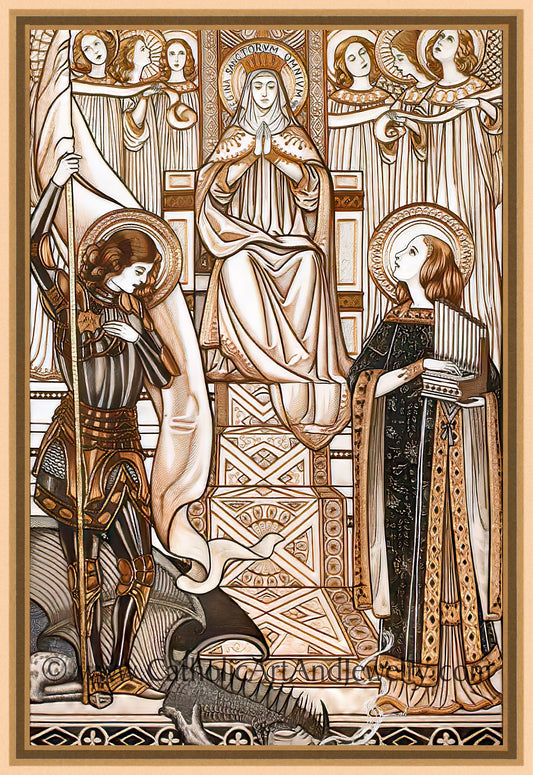 Queen of all Saints – 3 Sizes – Regina Sanctorum Omnium – Loreto Embroideries – Vintage Catholic Art Print – Archival Quality