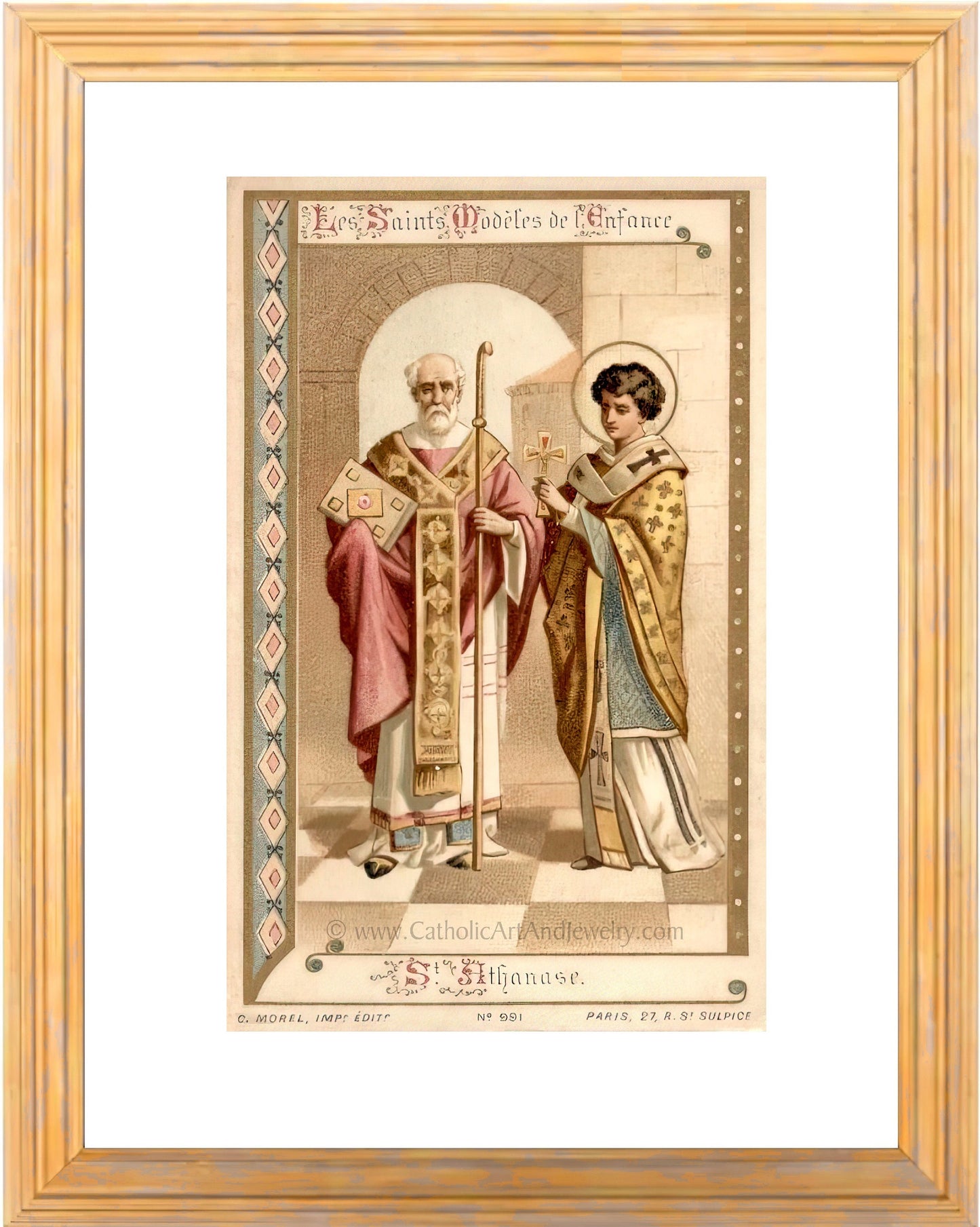 St. Athanasius – 3 sizes – Based on an Antique Holy Card – Catholic Art Print – Archival Quality