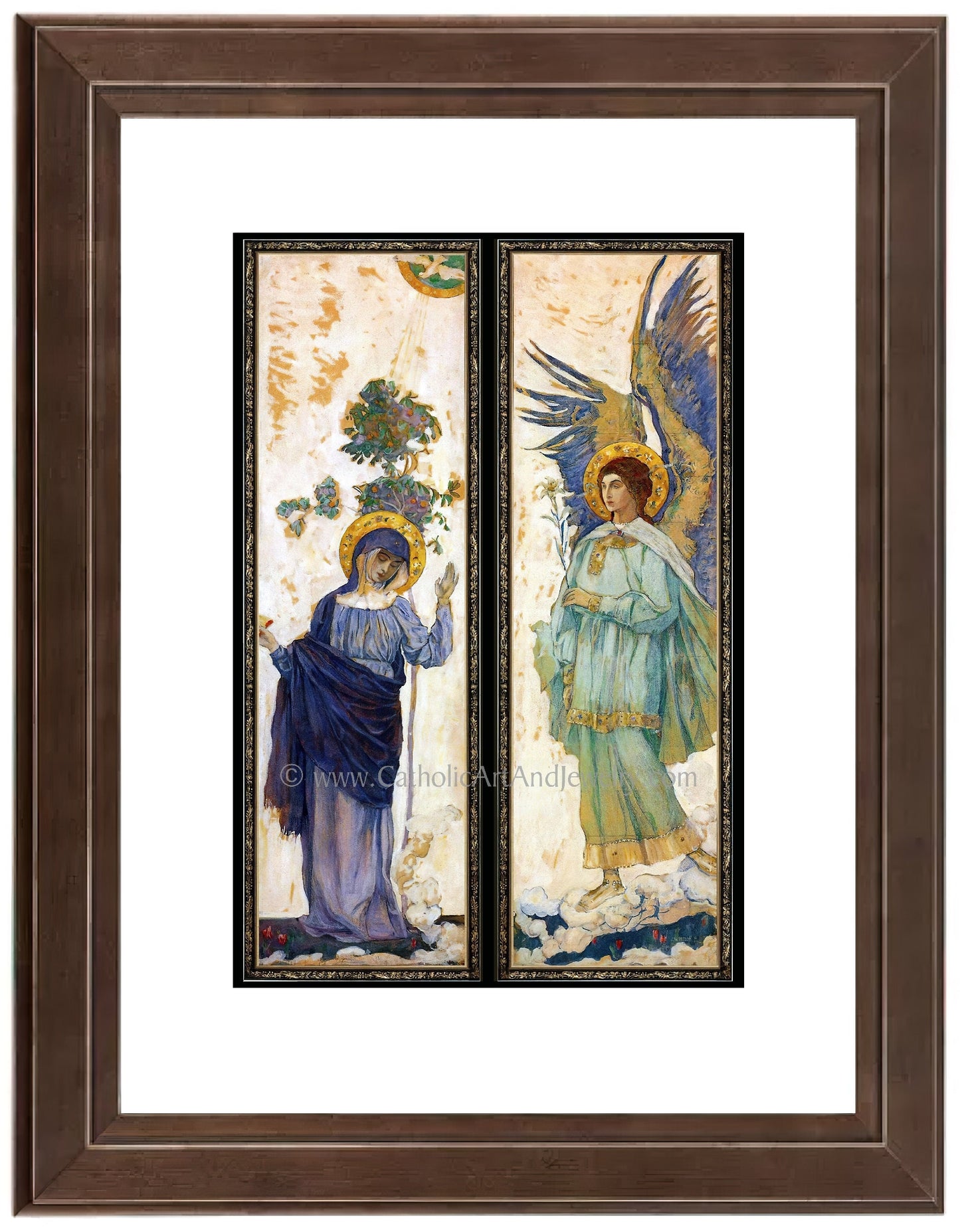The Annunciation by Mikhail Nesterov 1911 – 4 sizes – Vintage Catholic Art Print – Archival Quality