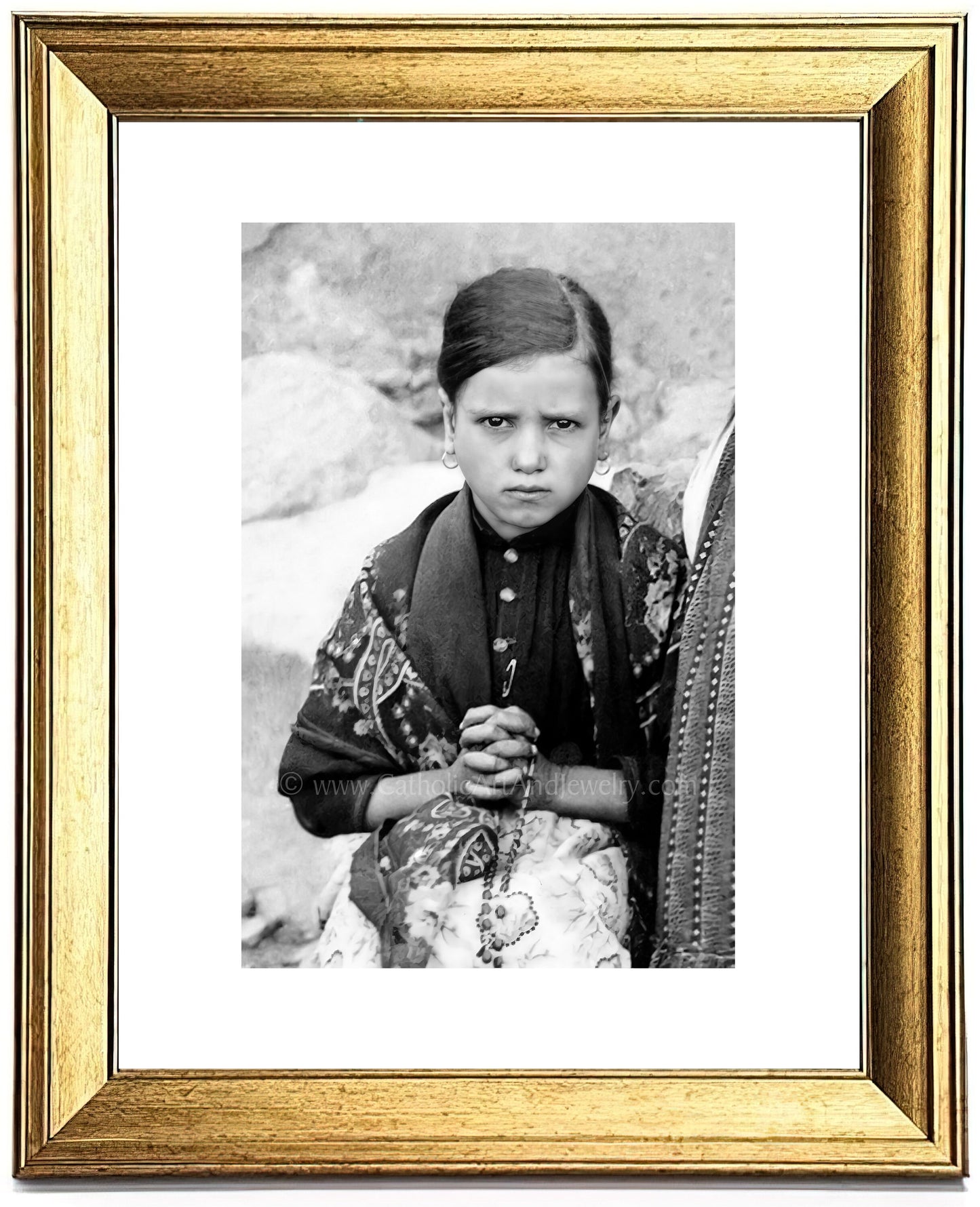 Exclusive! St. Jacinta of Fatima - AI Restored Photo! - 3 sizes - Vintage Catholic Art