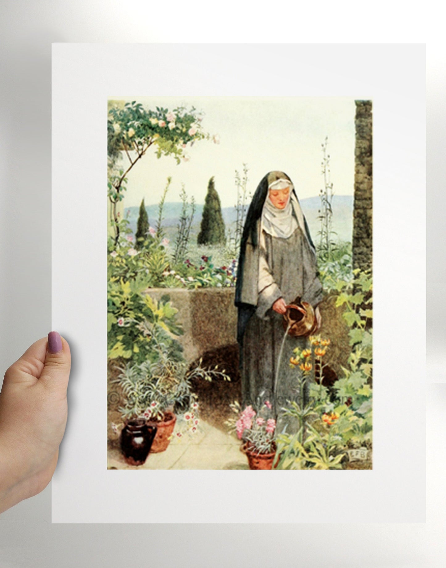 St. Clare of Assisi by Eleanor Fortesque Brickdale – 3 sizes – Catholic Gift – Confirmation Gift