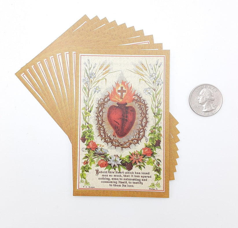 Holy Card Sacred Heart of Jesus – pack of 10/100/1000 – Restored Vinta ...
