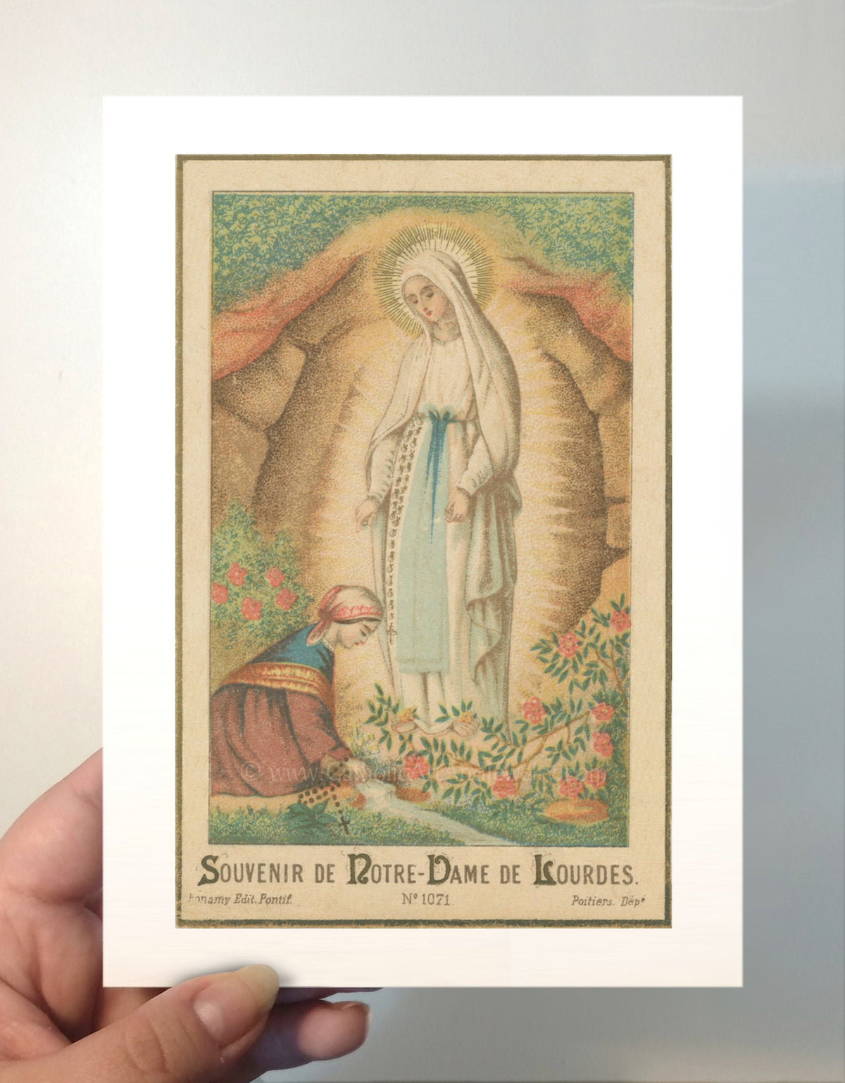 Our Lady of Lourdes – Based on Vintage Holy Card – Catholic Art ...