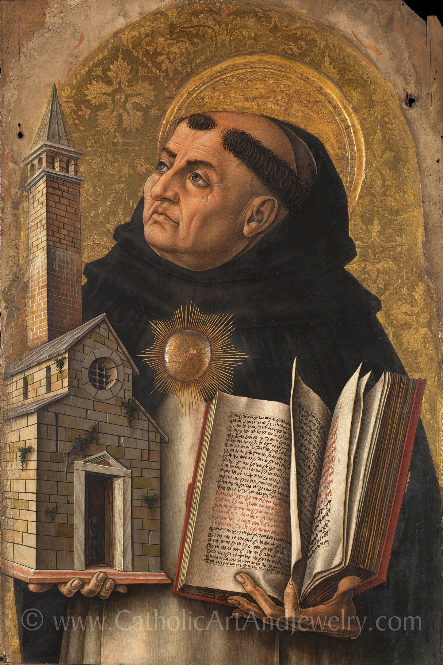 St. Thomas Aquinas by Carlo Crivelli – 3 sizes – Catholic Art Print – Archival Quality