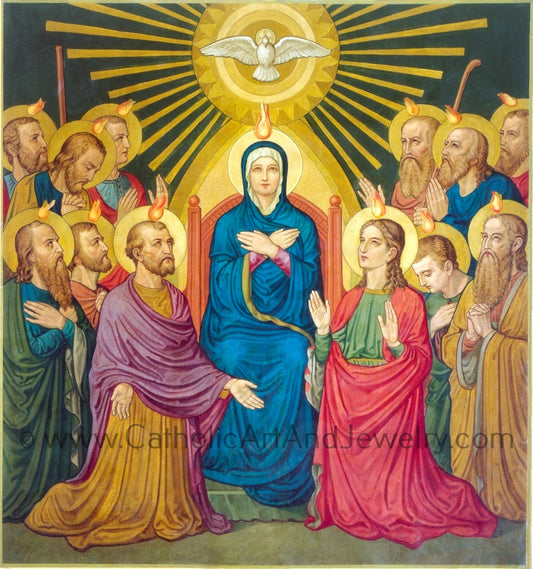 The Descent of the Holy Spirit – Pentecost – Benedictine Monastery – Catholic Art Print – Archival Quality